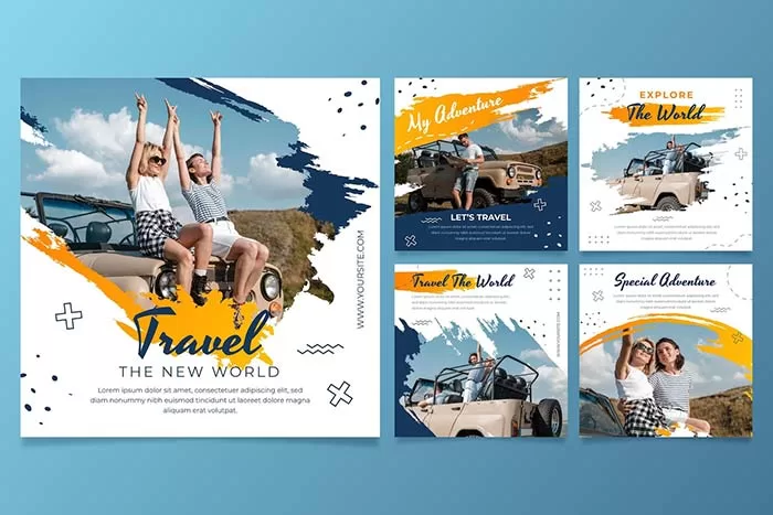 Travel social media post design