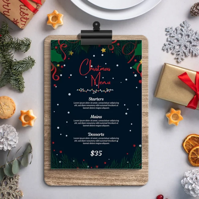 Christmas Restaurant Menu - Canva Template