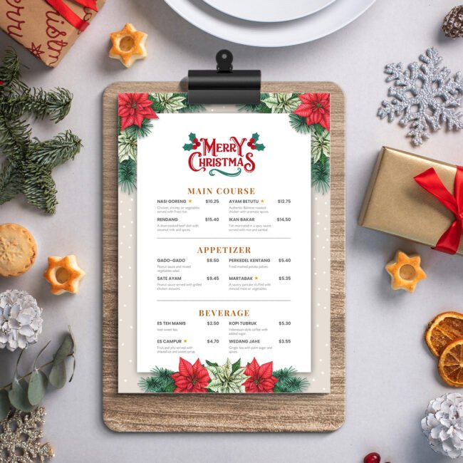 Festive Christmas Menu Template (Made with Canva)