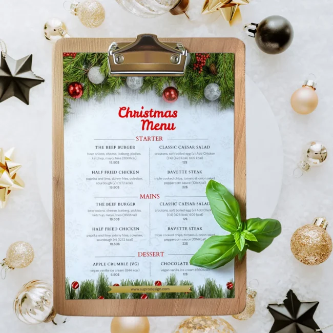Christmas Menu Template – Festive and Editable Design for Canva