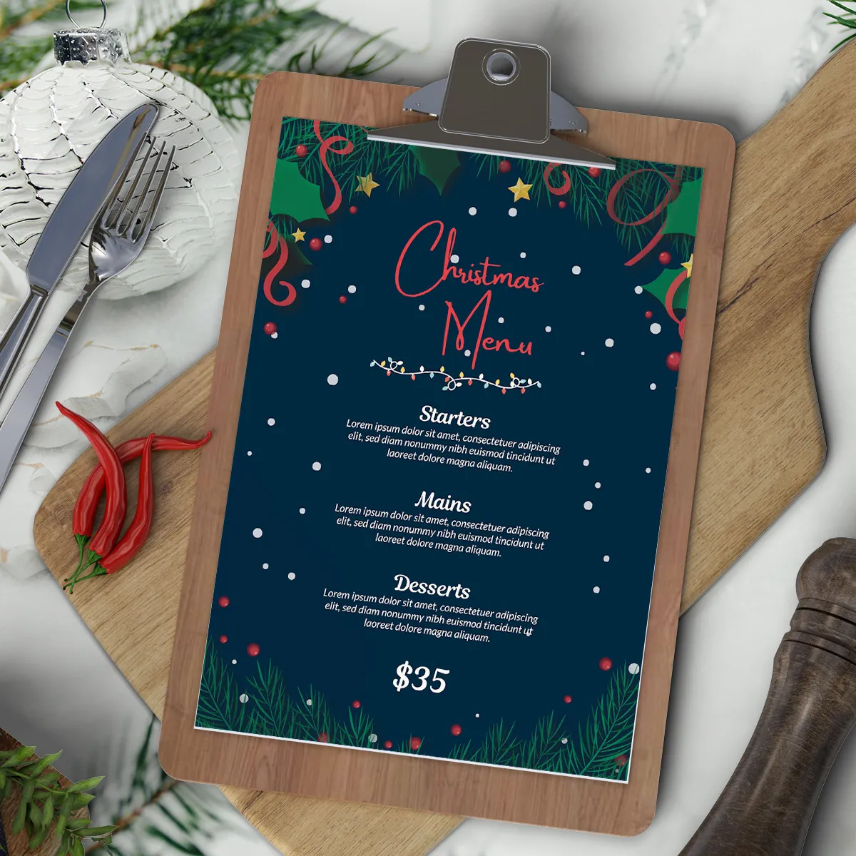 christmas menu design 6 4